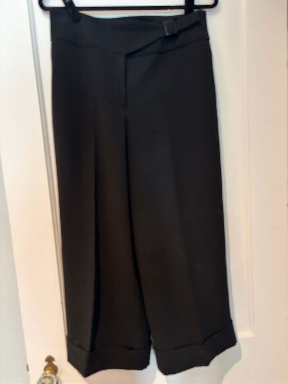 Karen Millen Black Cropped Wide-Leg Culottes – Size 8